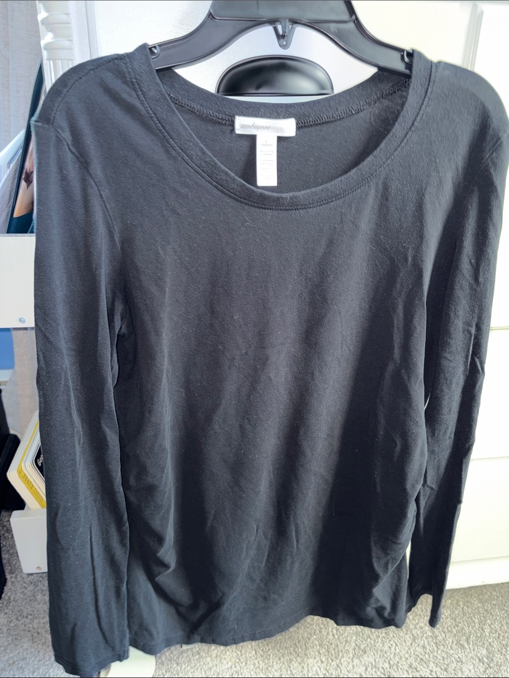 Maternity Classic Long-Sleeve Tee - Black